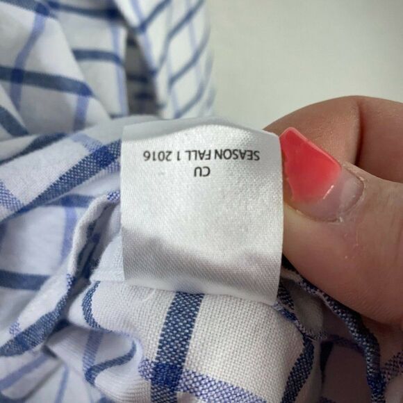 Untuckit Button Down Shirt Mens Extra Large Slim Fit White Blue Window Pane - Picture 6 of 9